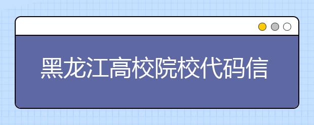 黑龍江高校院校代碼信息匯總整理，為您高考志愿保駕護航